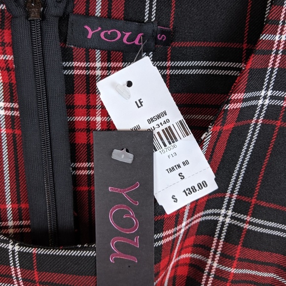 YOU | Plaid Black Red Dress-H9 - Picture 2 of 6